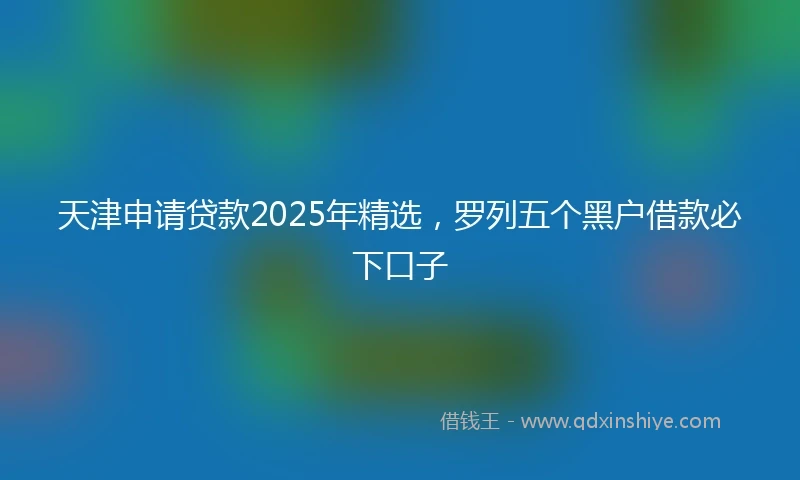 天津申请贷款2025年精选,罗列五个黑户借款必下口子