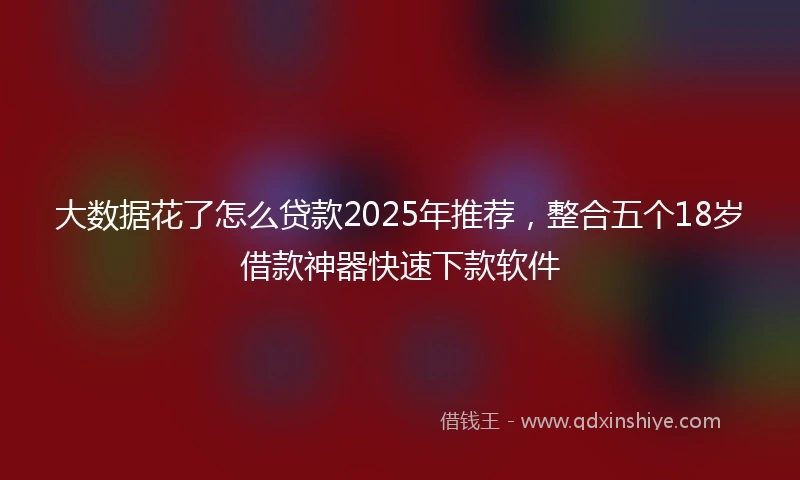 大数据花了怎么贷款2025年推荐，整合五个18岁借款神器快速下款软件