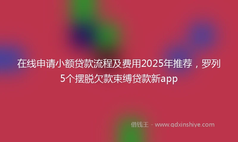 在线申请小额贷款流程及费用2025年推荐，罗列5个摆脱欠款束缚贷款新app