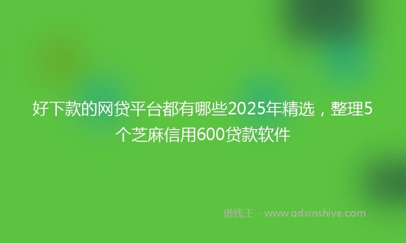 好下款的网贷平台都有哪些2025年精选，整理5个芝麻信用600贷款软件