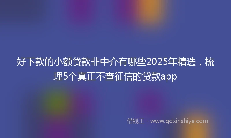 好下款的小额贷款非中介有哪些2025年精选，梳理5个真正不查征信的贷款app