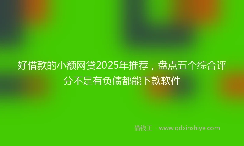 好借款的小额网贷2025年推荐，盘点五个综合评分不足有负债都能下款软件