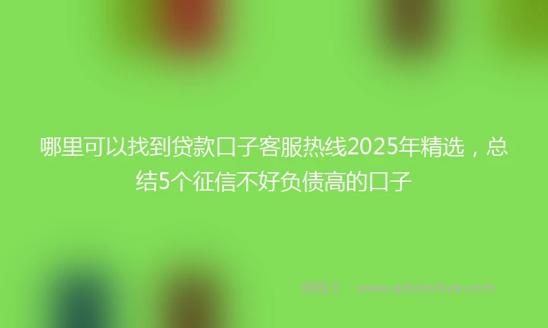 哪里可以找到贷款口子客服热线2025年精选，总结5个征信不好负债高的口子