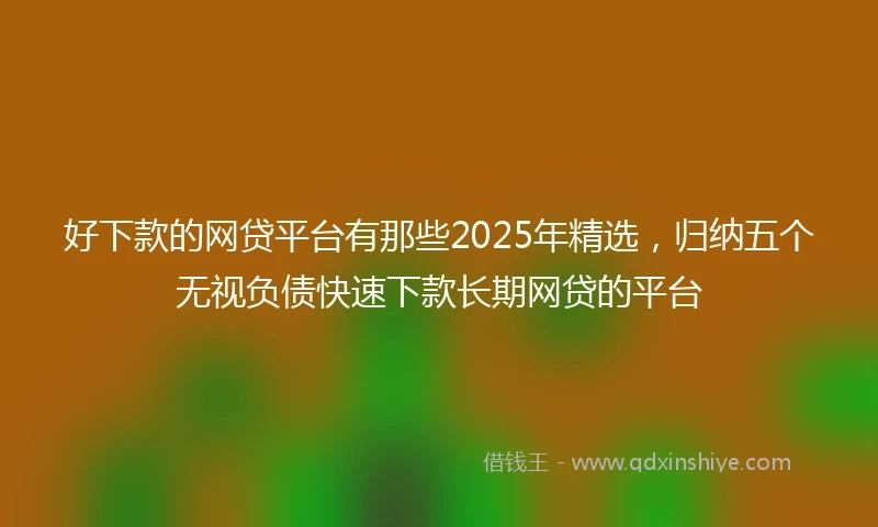 好下款的网贷平台有那些2025年精选，归纳五个无视负债快速下款长期网贷的平台