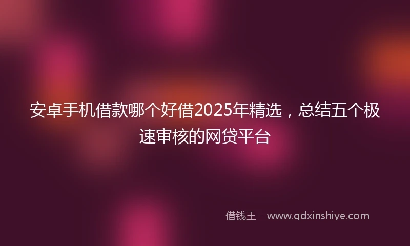安卓手机借款哪个好借2025年精选，总结五个极速审核的网贷平台