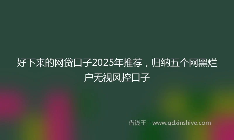 好下来的网贷口子2025年推荐，归纳五个网黑烂户无视风控口子