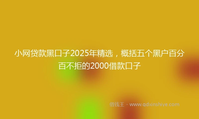 小网贷款黑口子2025年精选，概括五个黑户百分百不拒的2000借款口子