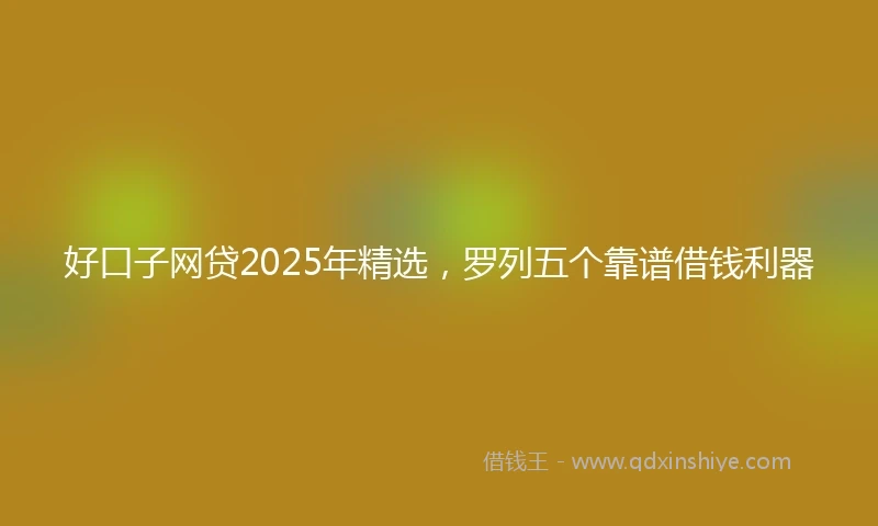 好口子网贷2025年精选，罗列五个靠谱借钱利器