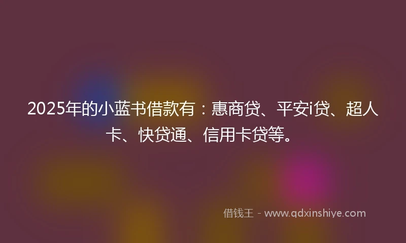 2025年的小蓝书借款有：惠商贷、平安i贷、超人卡、快贷通、信用卡贷等。