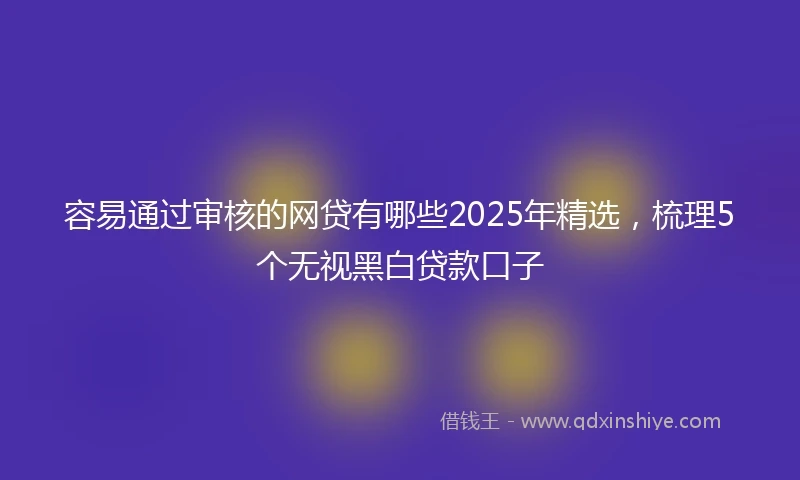 容易通过审核的网贷有哪些2025年精选，梳理5个无视黑白贷款口子