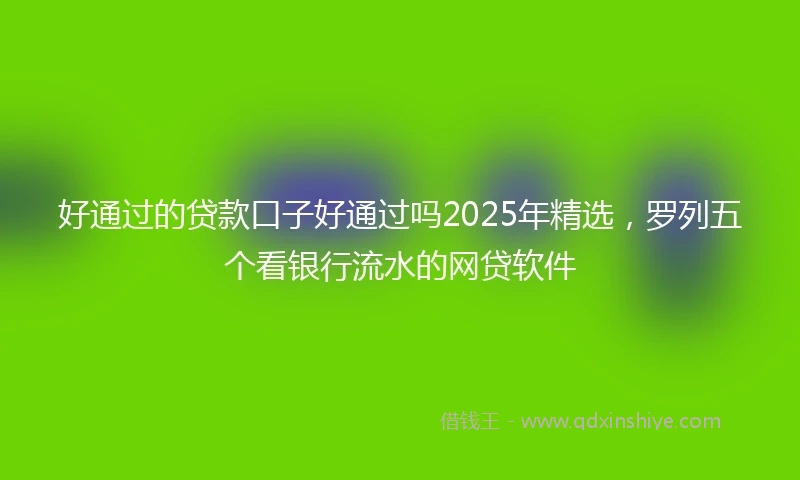 好通过的贷款口子好通过吗2025年精选，罗列五个看银行流水的网贷软件