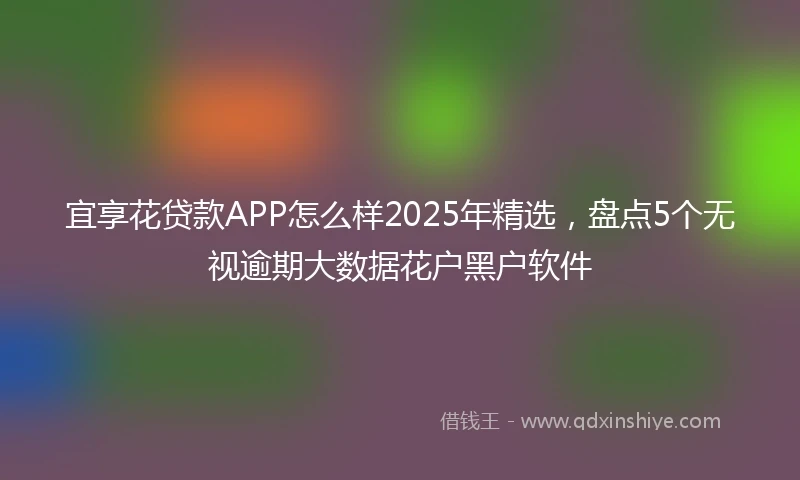 宜享花贷款APP怎么样2025年精选，盘点5个无视逾期大数据花户黑户软件