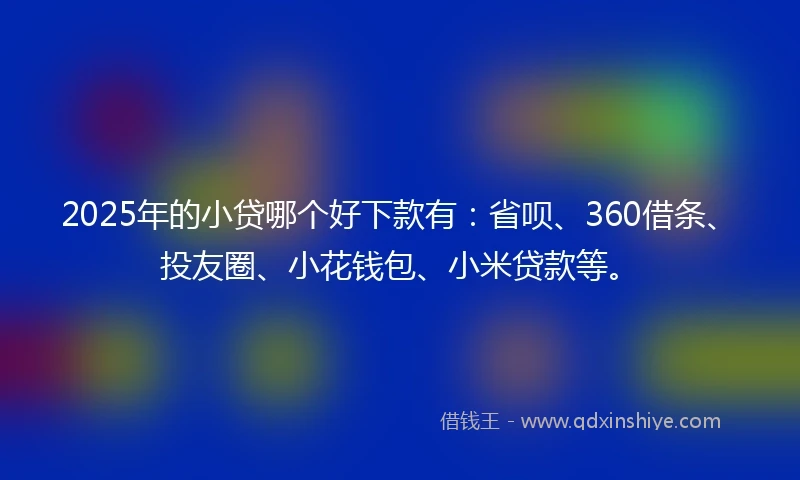 2025年的小贷哪个好下款有：省呗、360借条、投友圈、小花钱包、小米贷款等。