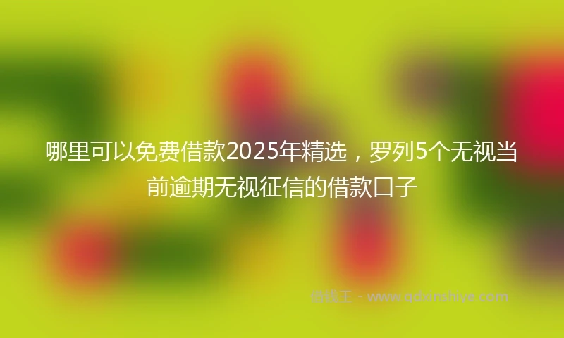 哪里可以免费借款2025年精选，罗列5个无视当前逾期无视征信的借款口子