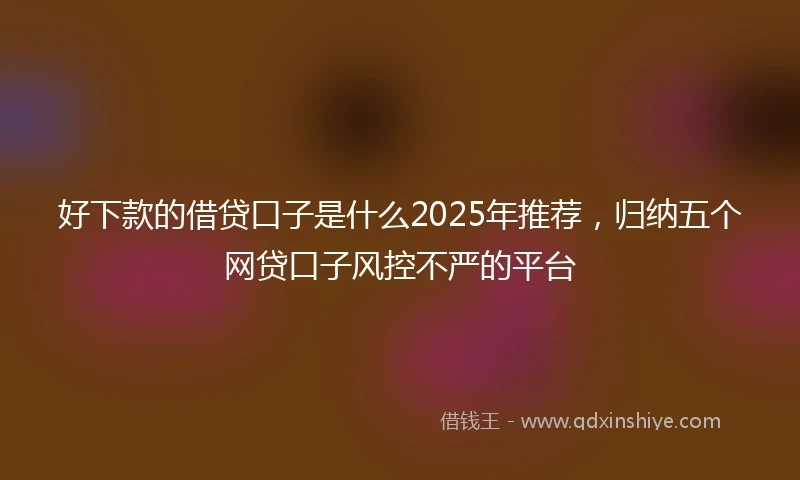 好下款的借贷口子是什么2025年推荐，归纳五个网贷口子风控不严的平台