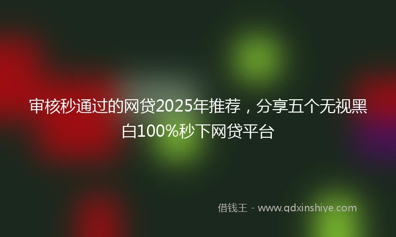审核秒通过的网贷2025年推荐，分享五个无视黑白100%秒下网贷平台