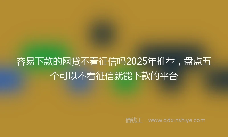 容易下款的网贷不看征信吗2025年推荐，盘点五个可以不看征信就能下款的平台