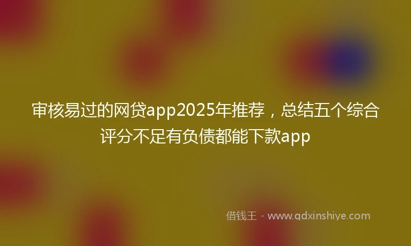 审核易过的网贷app2025年推荐，总结五个综合评分不足有负债都能下款app