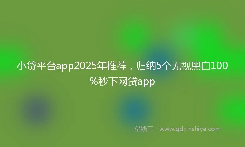 小贷平台app2025年推荐，归纳5个无视黑白100%秒下网贷app