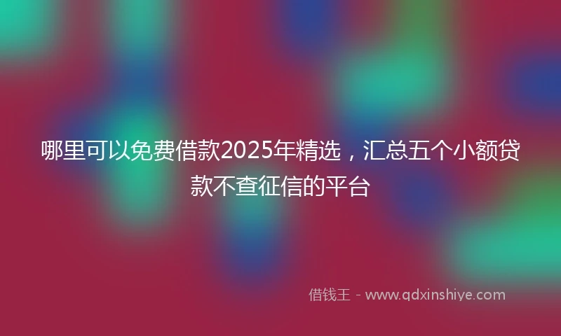 哪里可以免费借款2025年精选，汇总五个小额贷款不查征信的平台