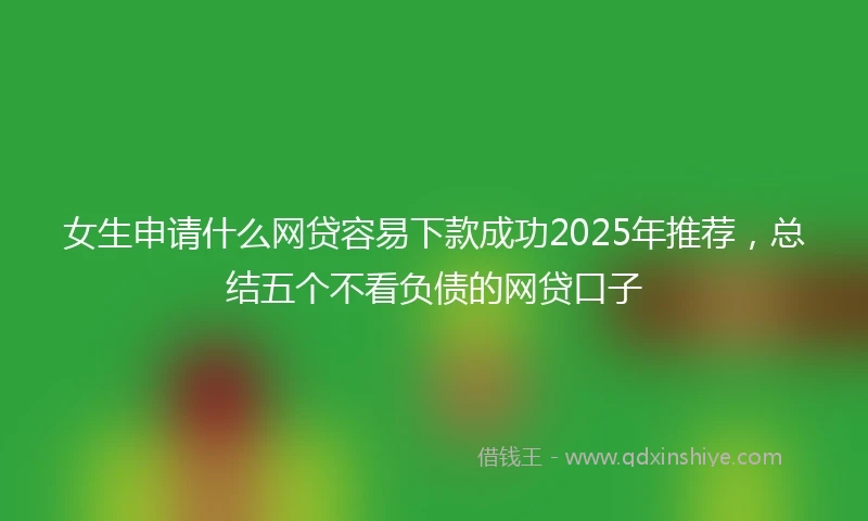 女生申请什么网贷容易下款成功2025年推荐，总结五个不看负债的网贷口子