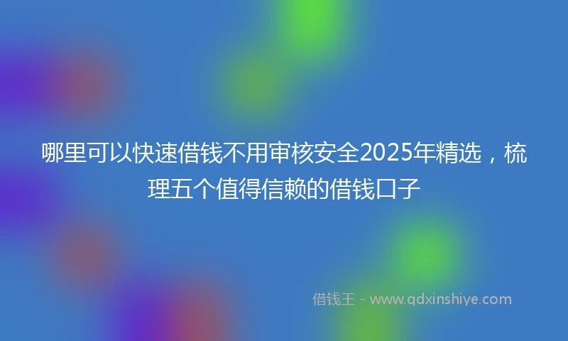 哪里可以快速借钱不用审核安全2025年精选，梳理五个值得信赖的借钱口子