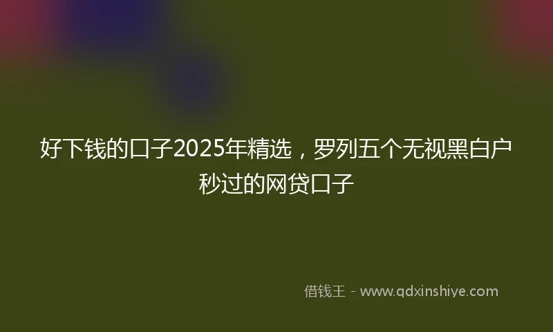 好下钱的口子2025年精选，罗列五个无视黑白户秒过的网贷口子