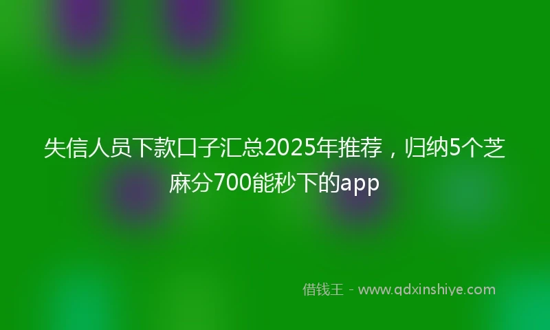 失信人员下款口子汇总2025年推荐,归纳5个芝麻分700能秒下的app