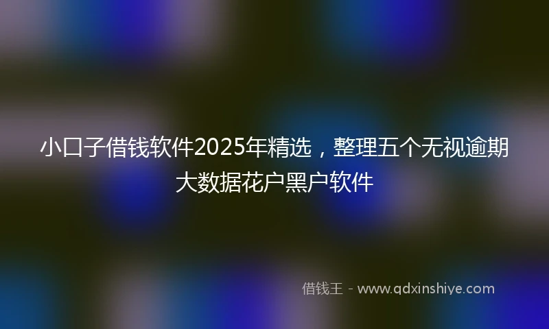 小口子借钱软件2025年精选，整理五个无视逾期大数据花户黑户软件