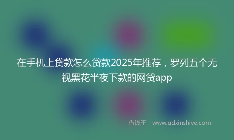在手机上贷款怎么贷款2025年推荐，罗列五个无视黑花半夜下款的网贷app
