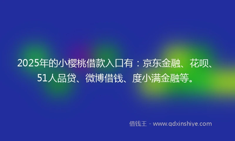 2025年的小樱桃借款入口有：京东金融、花呗、51人品贷、微博借钱、度小满金融等。