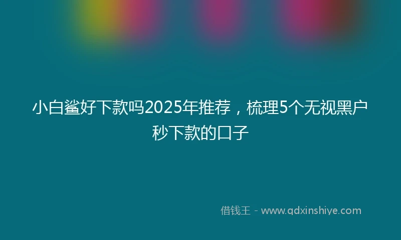 小白鲨好下款吗2025年推荐，梳理5个无视黑户秒下款的口子