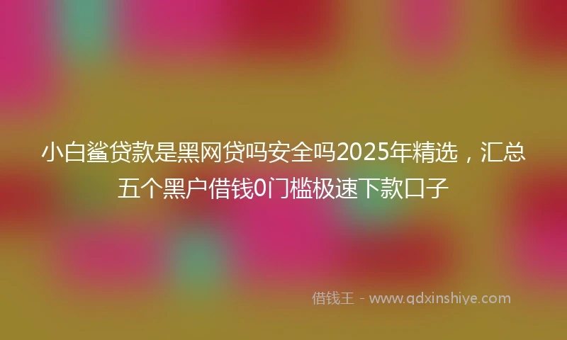 小白鲨贷款是黑网贷吗安全吗2025年精选，汇总五个黑户借钱0门槛极速下款口子