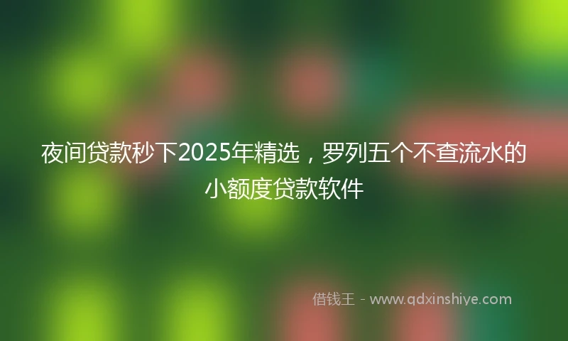 夜间贷款秒下2025年精选，罗列五个不查流水的小额度贷款软件