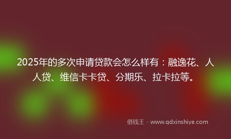 2025年的多次申请贷款会怎么样有：融逸花、人人贷、维信卡卡贷、分期乐、拉卡拉等。