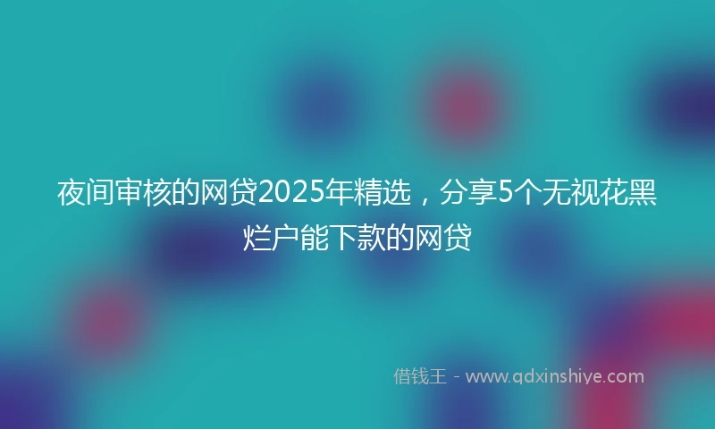 夜间审核的网贷2025年精选，分享5个无视花黑烂户能下款的网贷