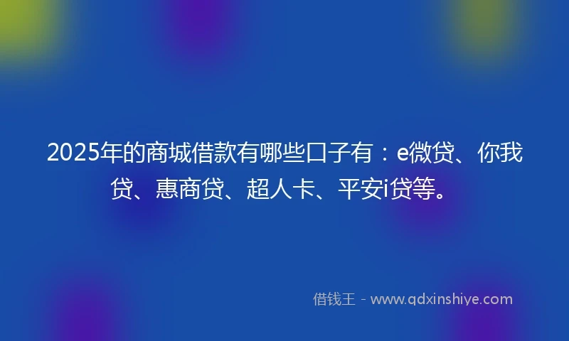 2025年的商城借款有哪些口子有：e微贷、你我贷、惠商贷、超人卡、平安i贷等。