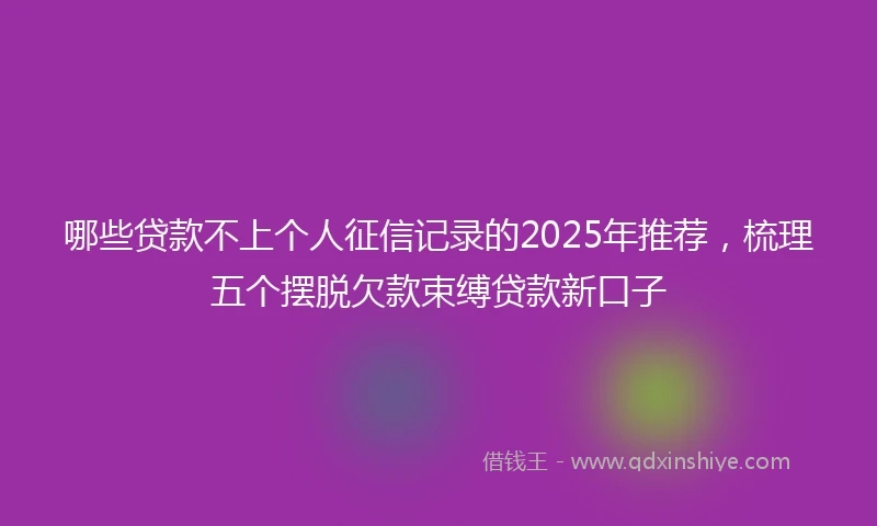 哪些贷款不上个人征信记录的2025年推荐，梳理五个摆脱欠款束缚贷款新口子