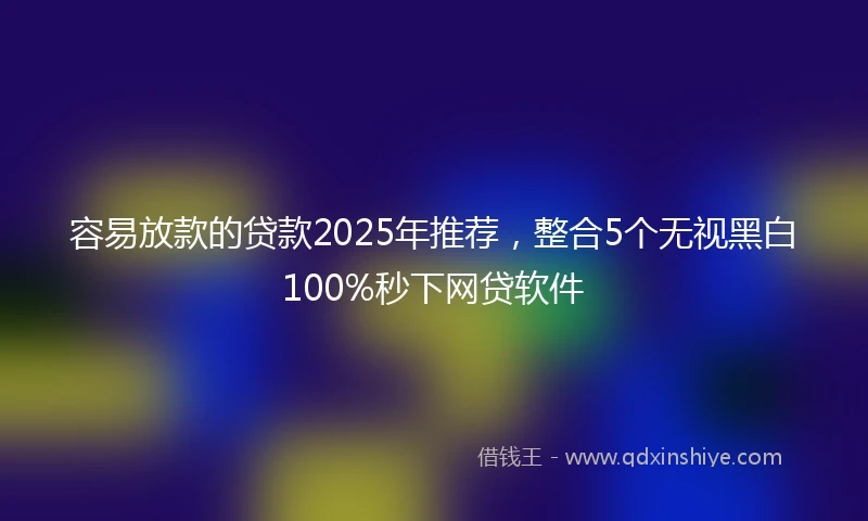 容易放款的贷款2025年推荐，整合5个无视黑白100%秒下网贷软件