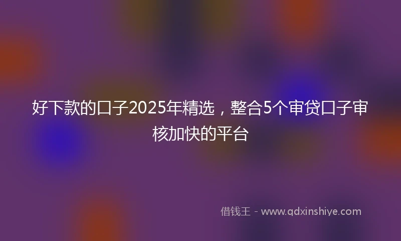 好下款的口子2025年精选，整合5个审贷口子审核加快的平台