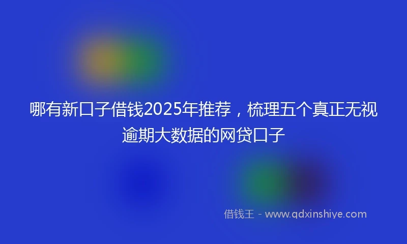 哪有新口子借钱2025年推荐，梳理五个真正无视逾期大数据的网贷口子