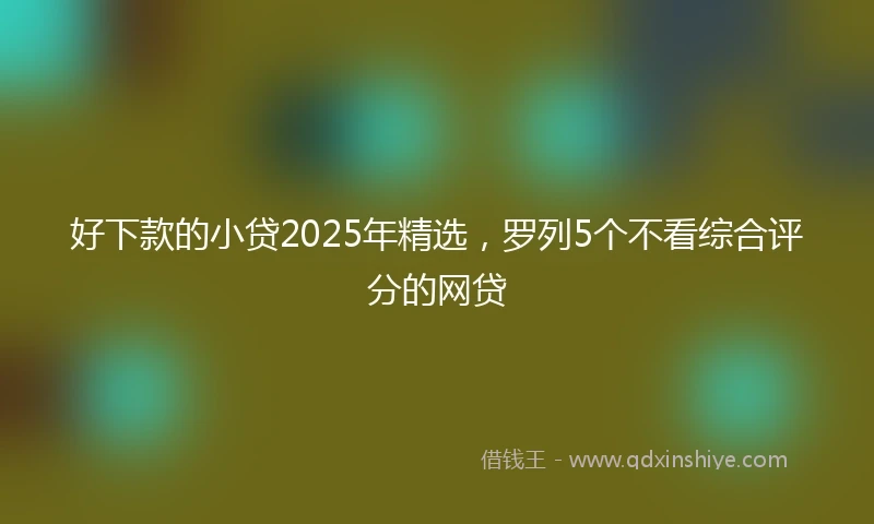 好下款的小贷2025年精选,罗列5个不看综合评分的网贷