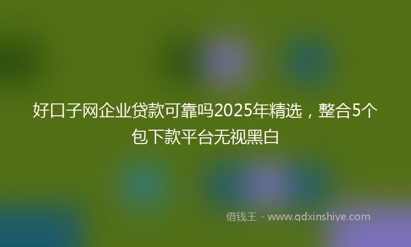 好口子网企业贷款可靠吗2025年精选，整合5个包下款平台无视黑白