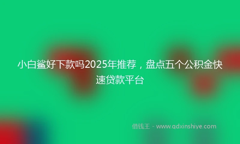 小白鲨好下款吗2025年推荐，盘点五个公积金快速贷款平台
