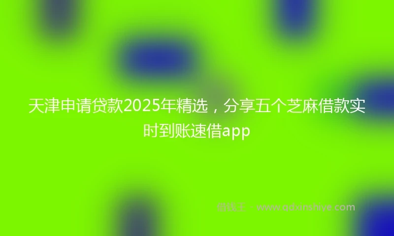 天津申请贷款2025年精选，分享五个芝麻借款实时到账速借app