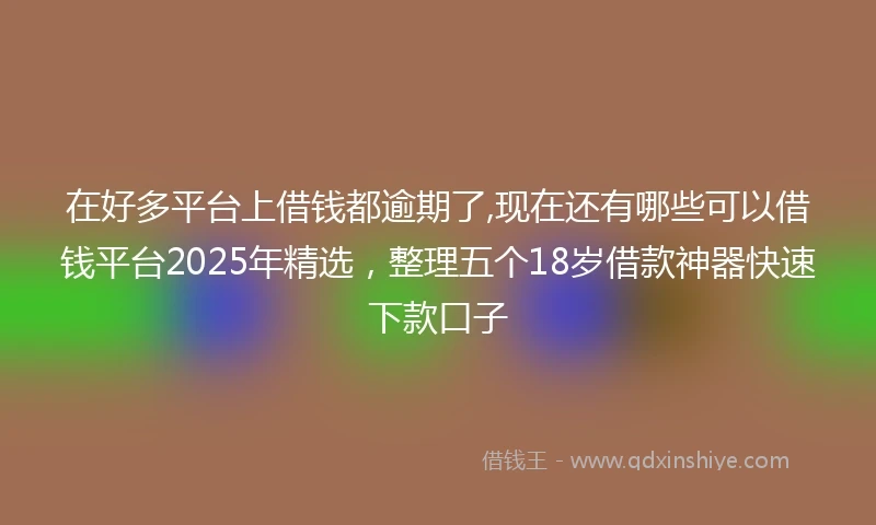 在好多平台上借钱都逾期了,现在还有哪些可以借钱平台2025年精选，整理五个18岁借款神器快速下款口子