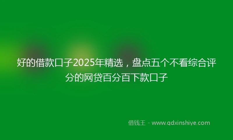 好的借款口子2025年精选，盘点五个不看综合评分的网贷百分百下款口子
