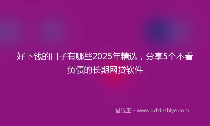 好下钱的口子有哪些2025年精选，分享5个不看负债的长期网贷软件