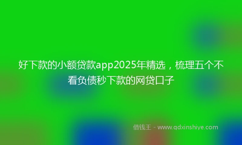 好下款的小额贷款app2025年精选,梳理五个不看负债秒下款的网贷口子