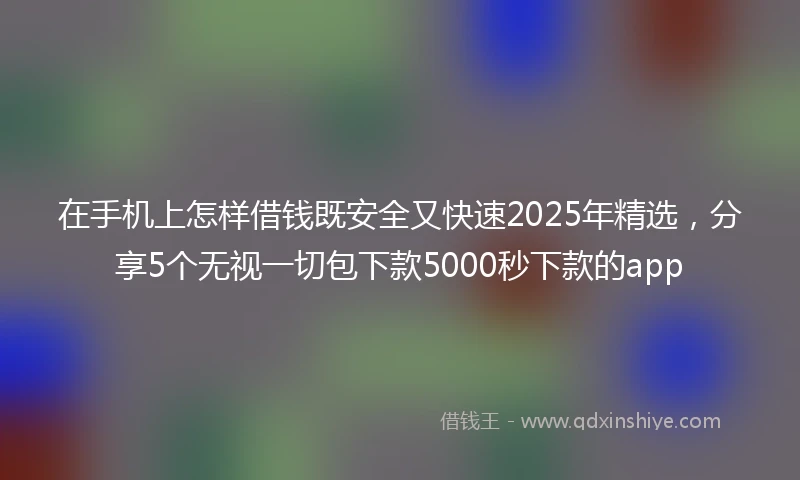 在手机上怎样借钱既安全又快速2025年精选，分享5个无视一切包下款5000秒下款的app